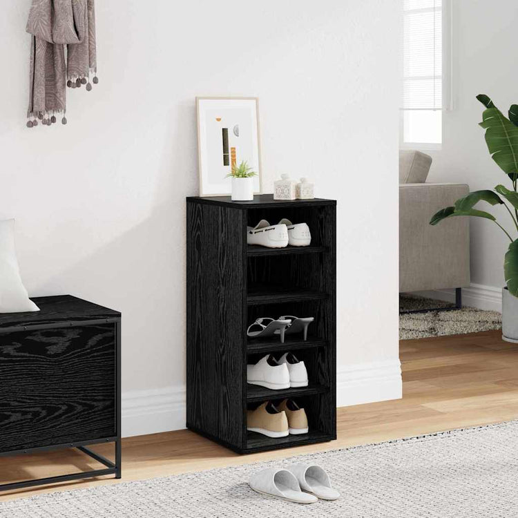 Vidaxx meuble à chaussures avec étagère chêne noir 32 x 35 x 70 cm bois d'ingénierie