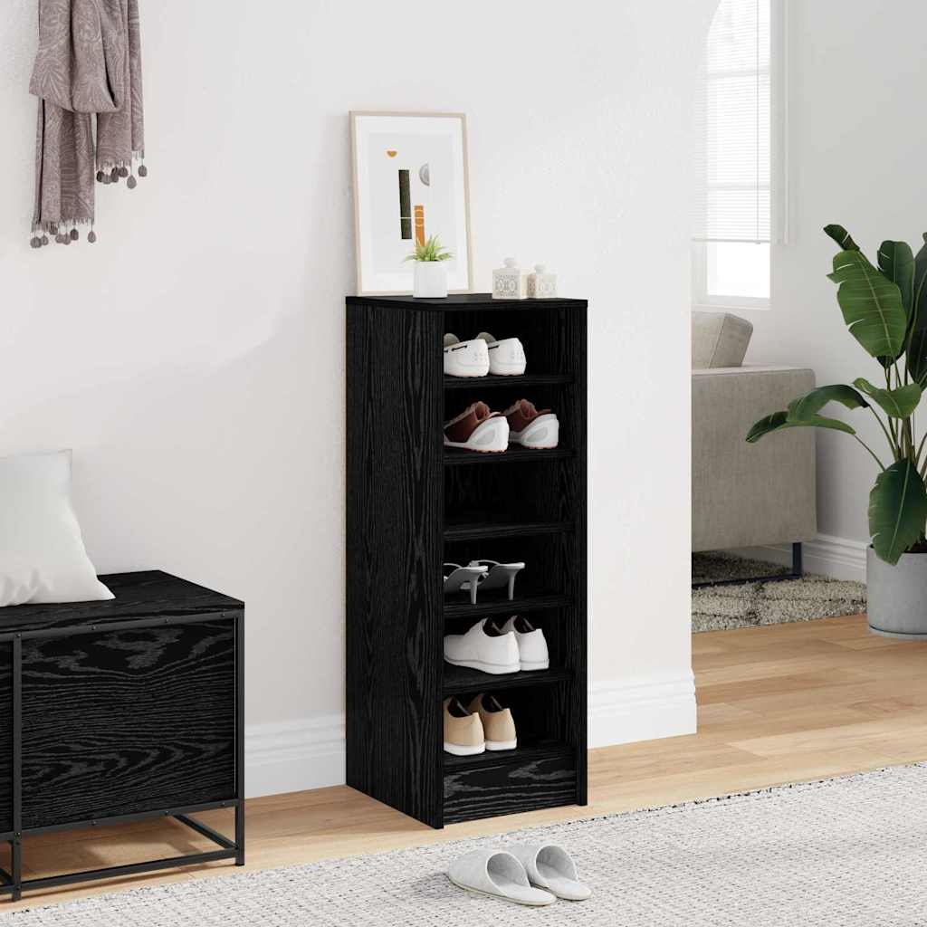 Vidaxx meuble à chaussures avec étagère chêne noir 32 x 35 x 90 cm bois fini