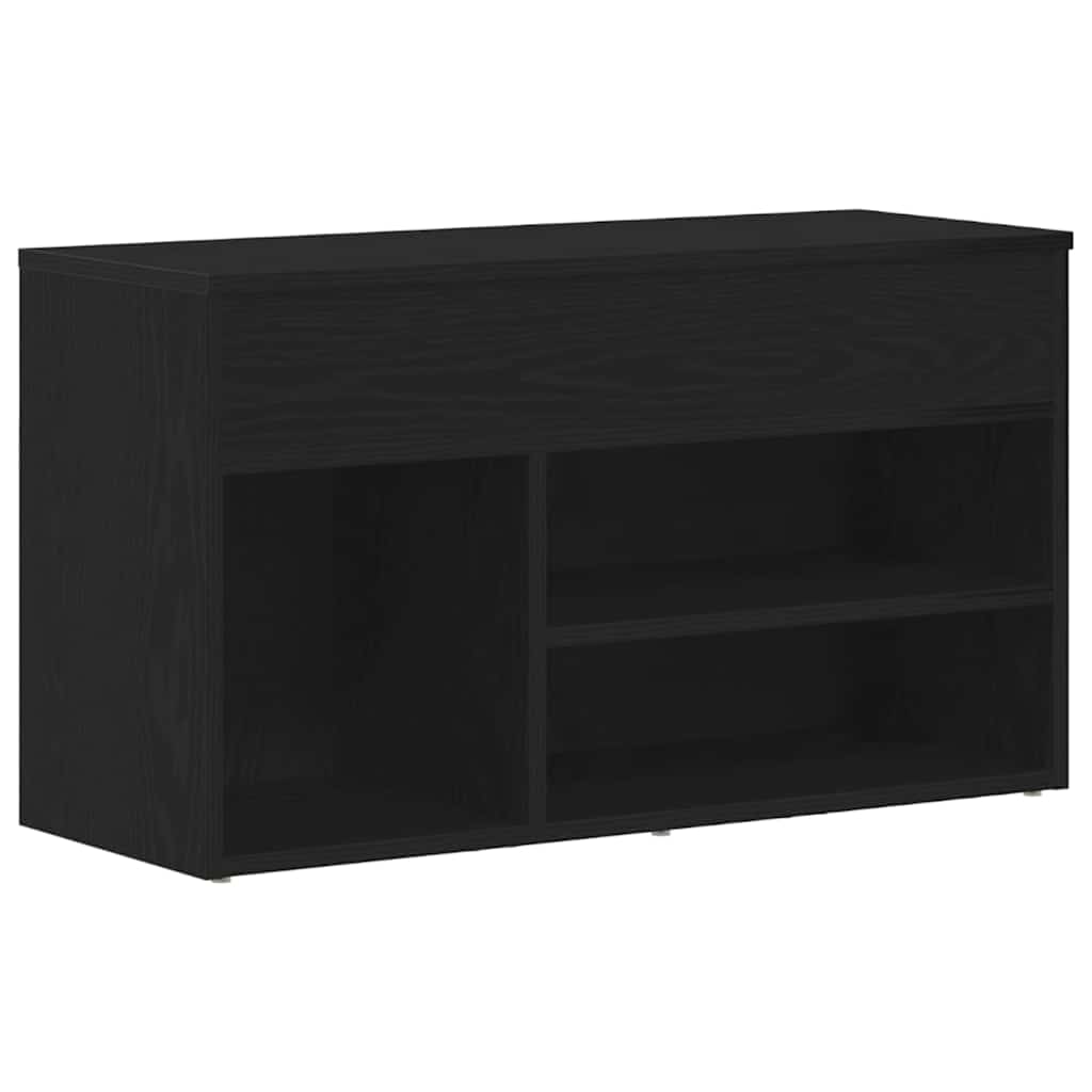 Vidaxl banc à chaussures avec étagère chêne noir 80 x 30 x 45 cm bois d'ingénierie