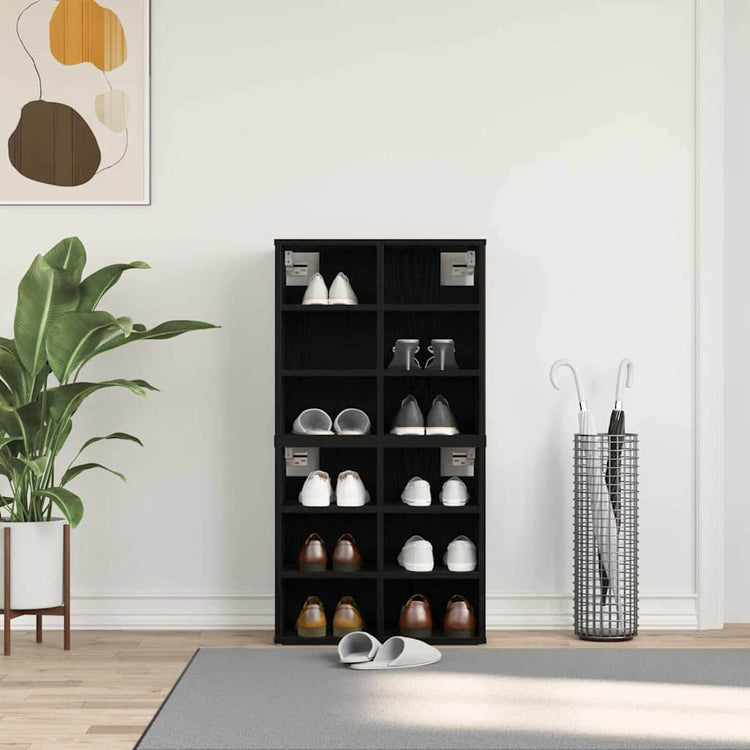 Vidaxx armoire à chaussures 2 pcs chêne noir 52 x 30 x 50,5 cm bois d'ingénierie