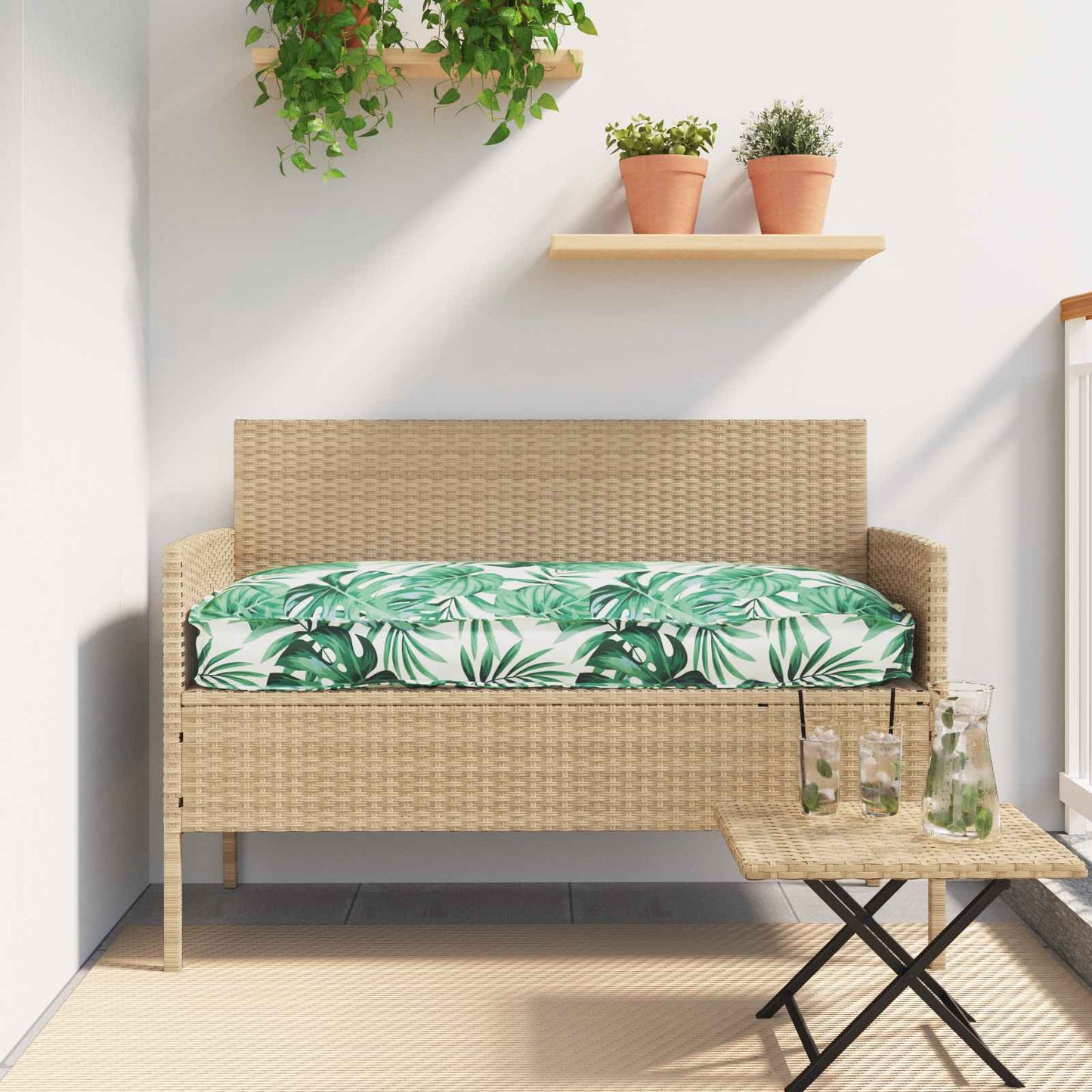 Vidaxxl coussin motif feuille feuille 80 x 80 x 52 cm tissu oxford