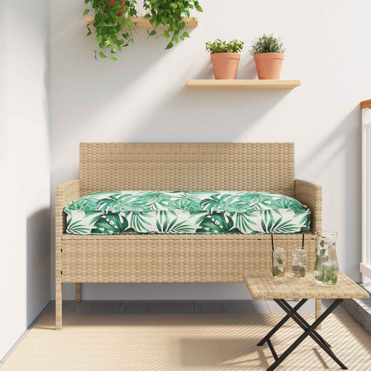 Vidaxxl coussin motif feuille feuille 80 x 80 x 52 cm tissu oxford