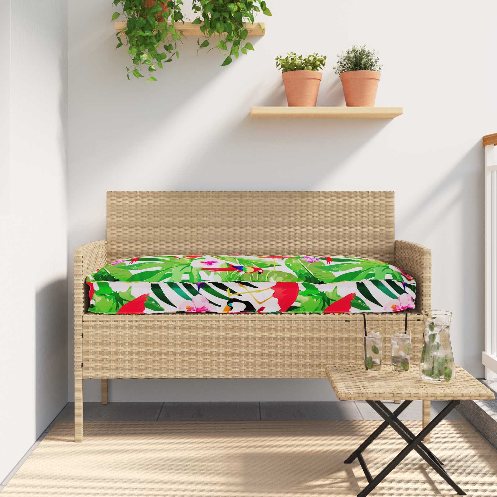 Vidaxx coussin fleurs multicolore 120 x 60 x 12 cm tissu oxford