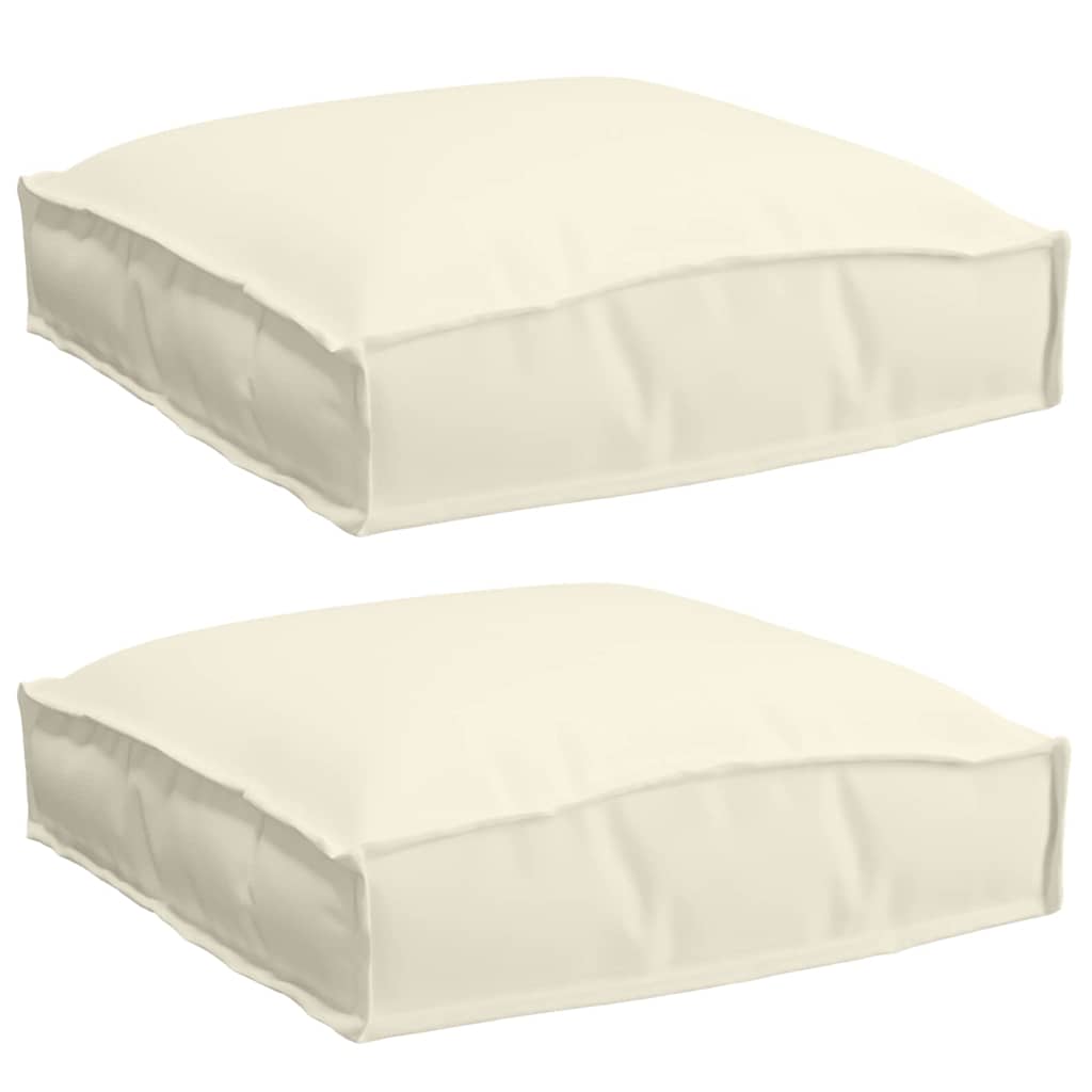Vidaxl coussin 2 pcs crème 40 x 40 x 8 cm tissu oxford
