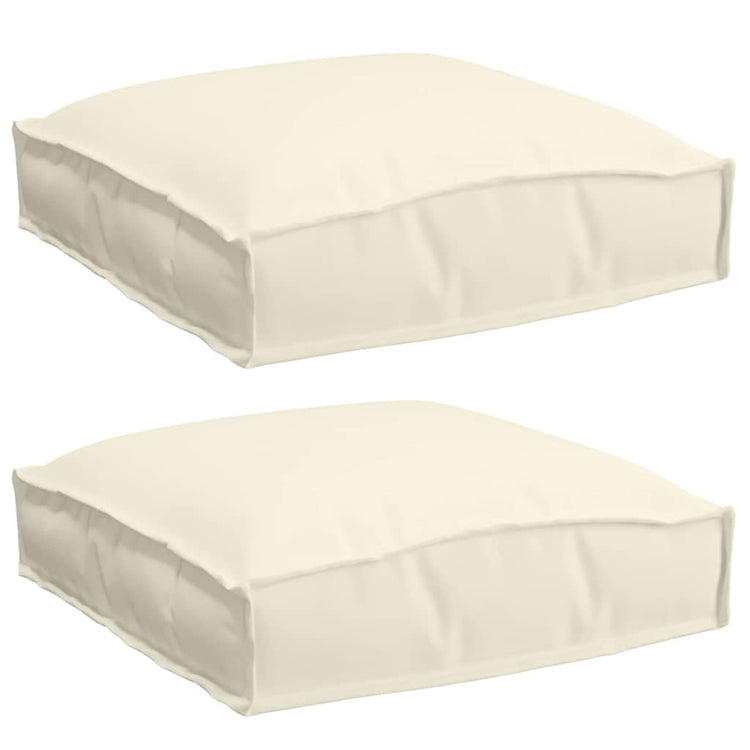 Vidaxl coussin 2 pcs crème 40 x 40 x 8 cm tissu oxford
