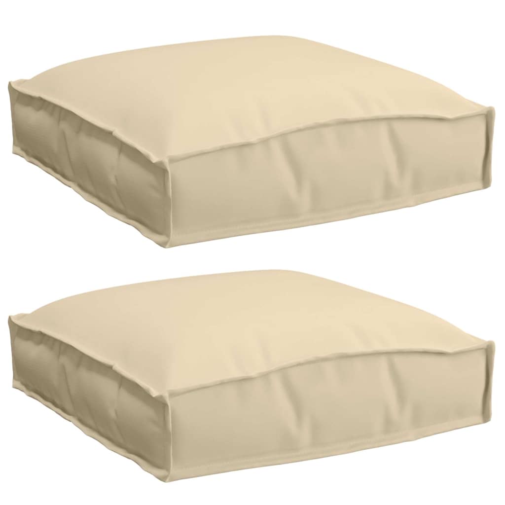 Vidaxl coussin 2 pcs beige 40 x 40 x 8 cm tissu oxford