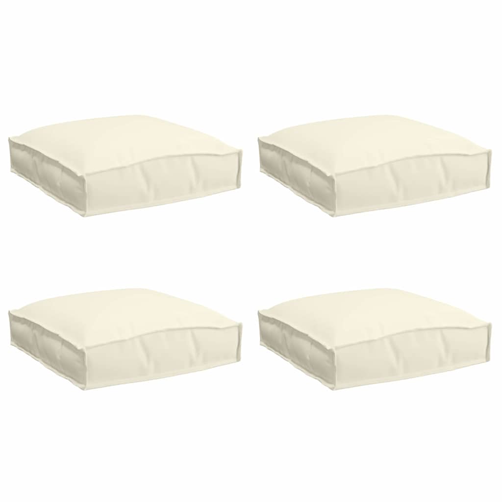 Vidaxl coussin 4 pcs crème 40 x 40 x 8 cm tissu oxford