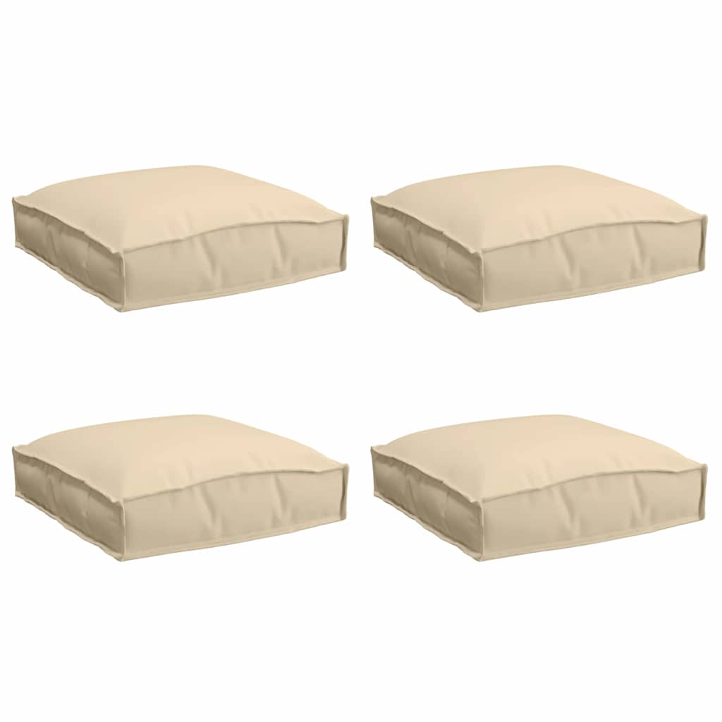 Vidaxl coussin 4 pcs beige 40 x 40 x 8 cm tissu oxford