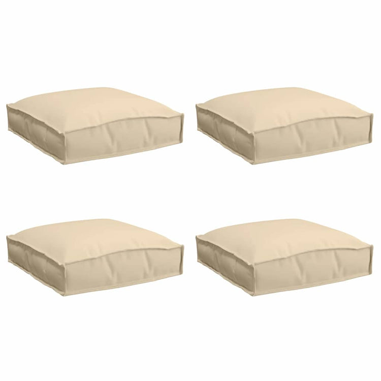 Vidaxl coussin 4 pcs beige 40 x 40 x 8 cm tissu oxford