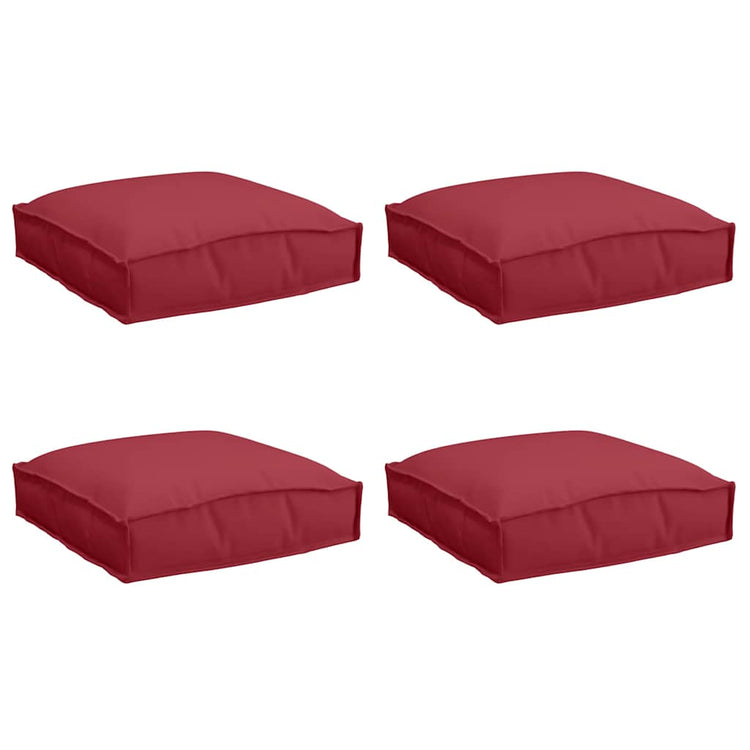 Vidaxxl coussin 4 pcs vin rouge 40 x 40 x 8 cm tissu oxford