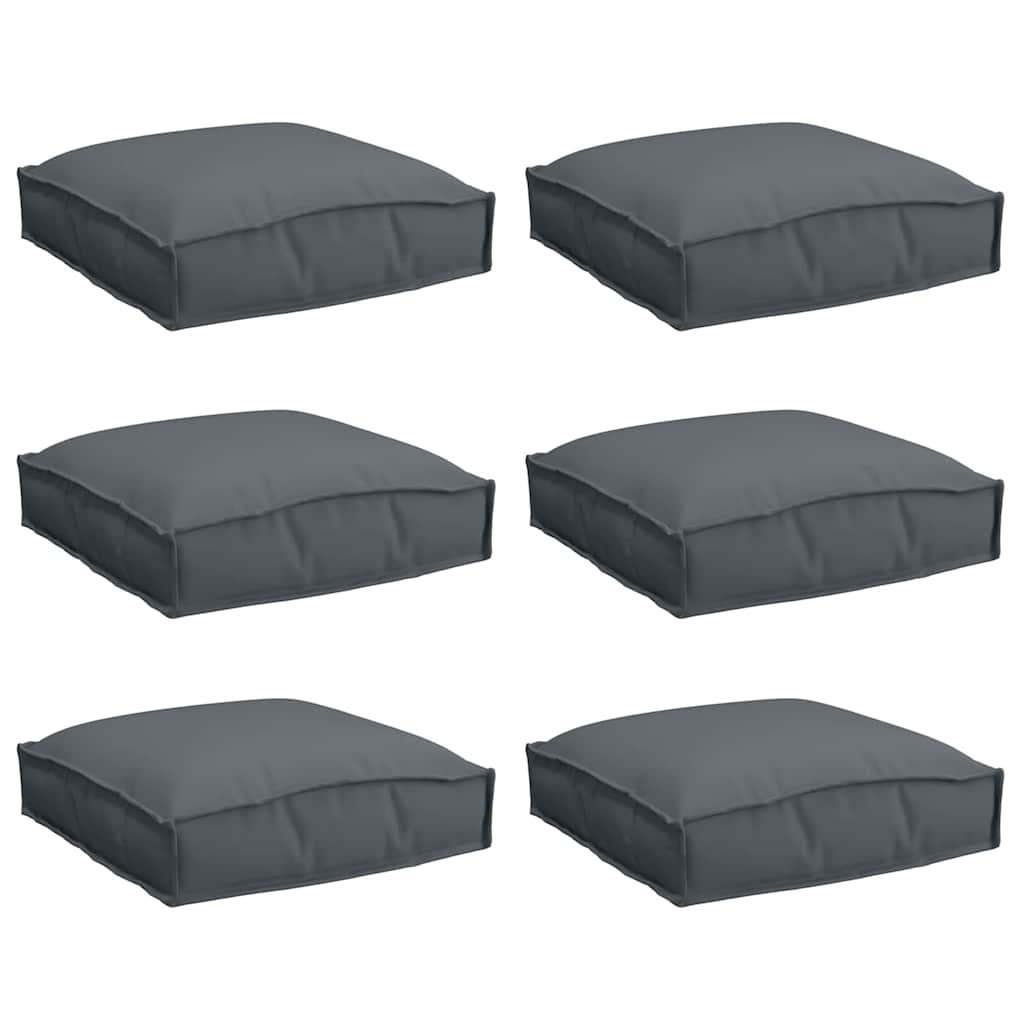 Vidaxxl coussin 6 pcs anthracite 40 x 40 x 8 cm tissu oxford