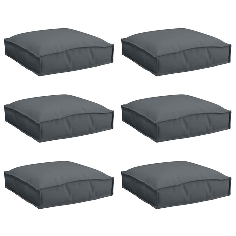 Vidaxxl coussin 6 pcs anthracite 40 x 40 x 8 cm tissu oxford