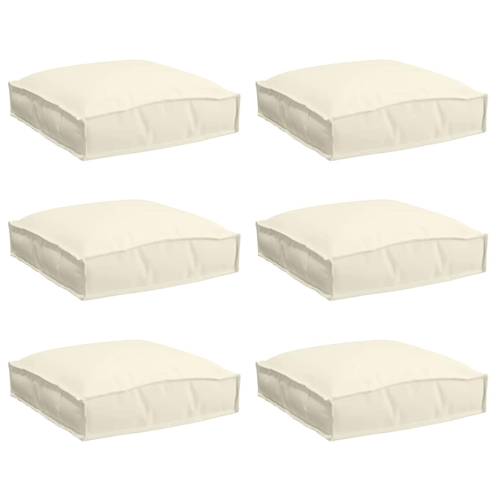 Vidaxl coussin 6 pcs crème 40 x 40 x 8 cm tissu oxford