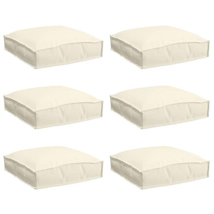 Vidaxl coussin 6 pcs crème 40 x 40 x 8 cm tissu oxford