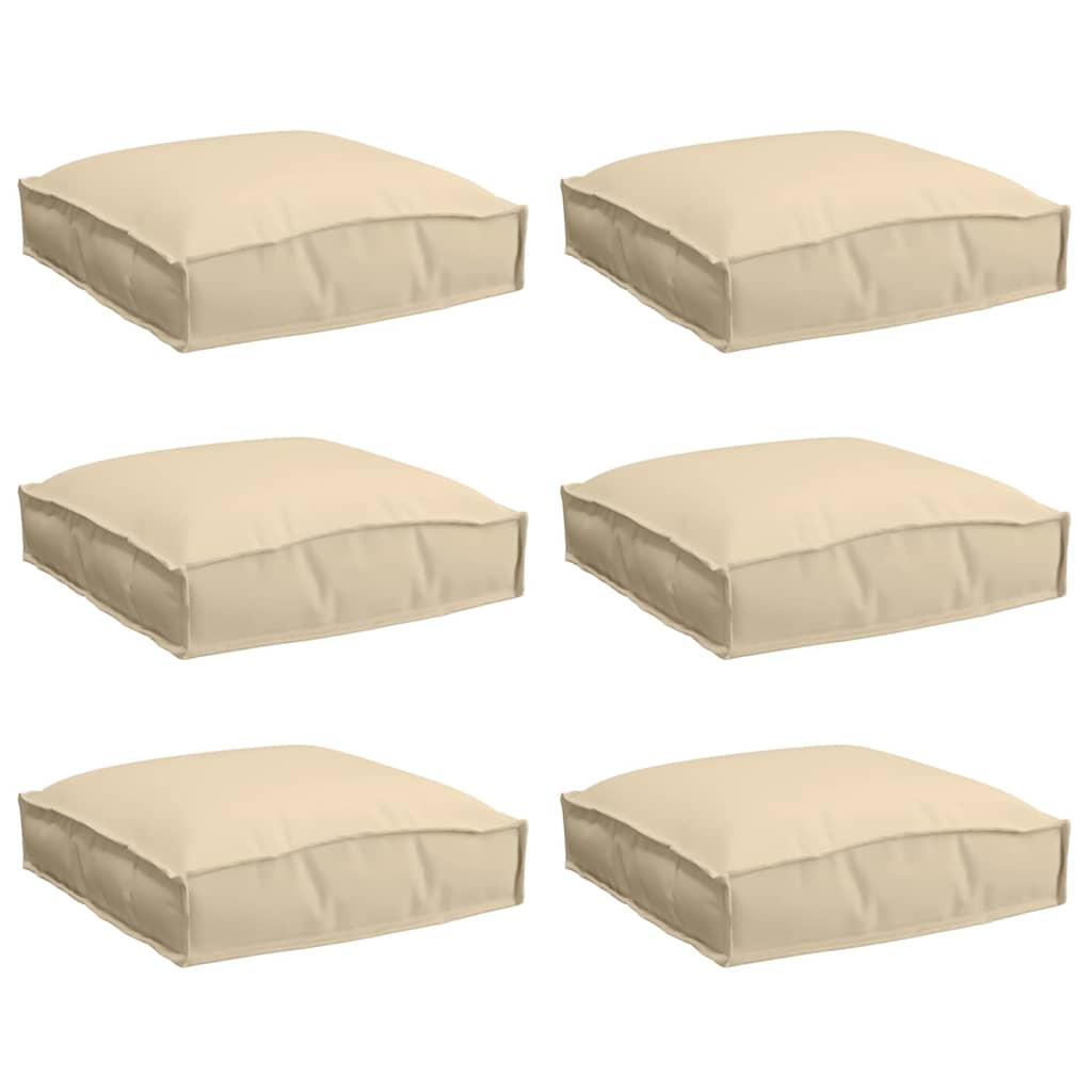 Vidaxl coussin 6 pcs beige 40 x 40 x 8 cm tissu oxford