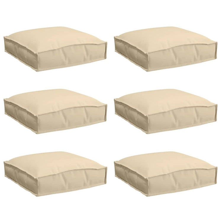 Vidaxl coussin 6 pcs beige 40 x 40 x 8 cm tissu oxford