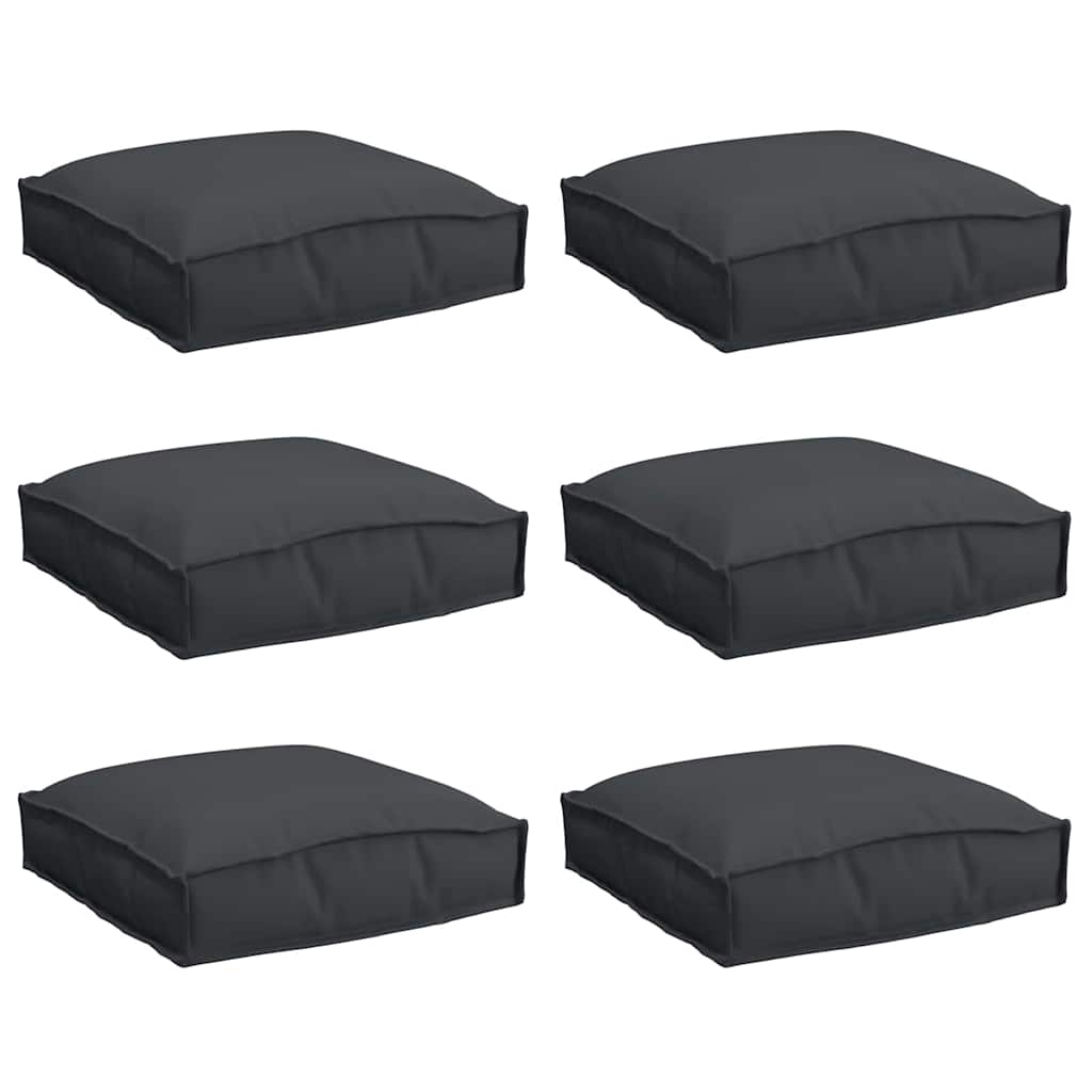 Vidaxl coussin 6 pcs noir 40 x 40 x 8 cm tissu oxford