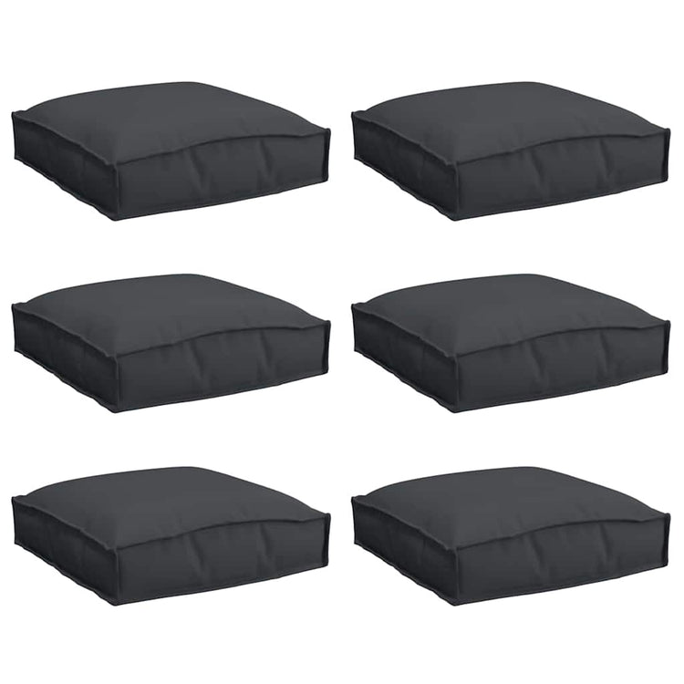 Vidaxl coussin 6 pcs noir 40 x 40 x 8 cm tissu oxford