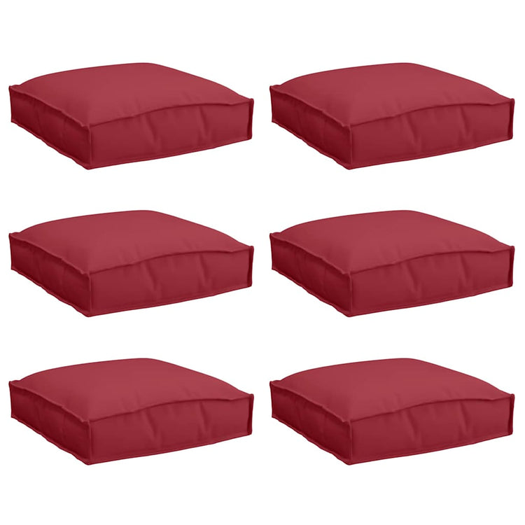 Vidaxl coussin 6 pcs vin rouge 40 x 40 x 8 cm tissu oxford