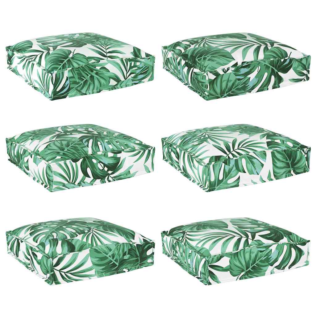 Vidaxxl drap de coussin 6 pcs motif feuille 40 x 40 x 8 cm tissu oxford