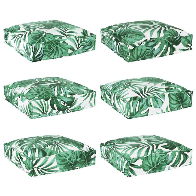 Vidaxxl drap de coussin 6 pcs motif feuille 40 x 40 x 8 cm tissu oxford