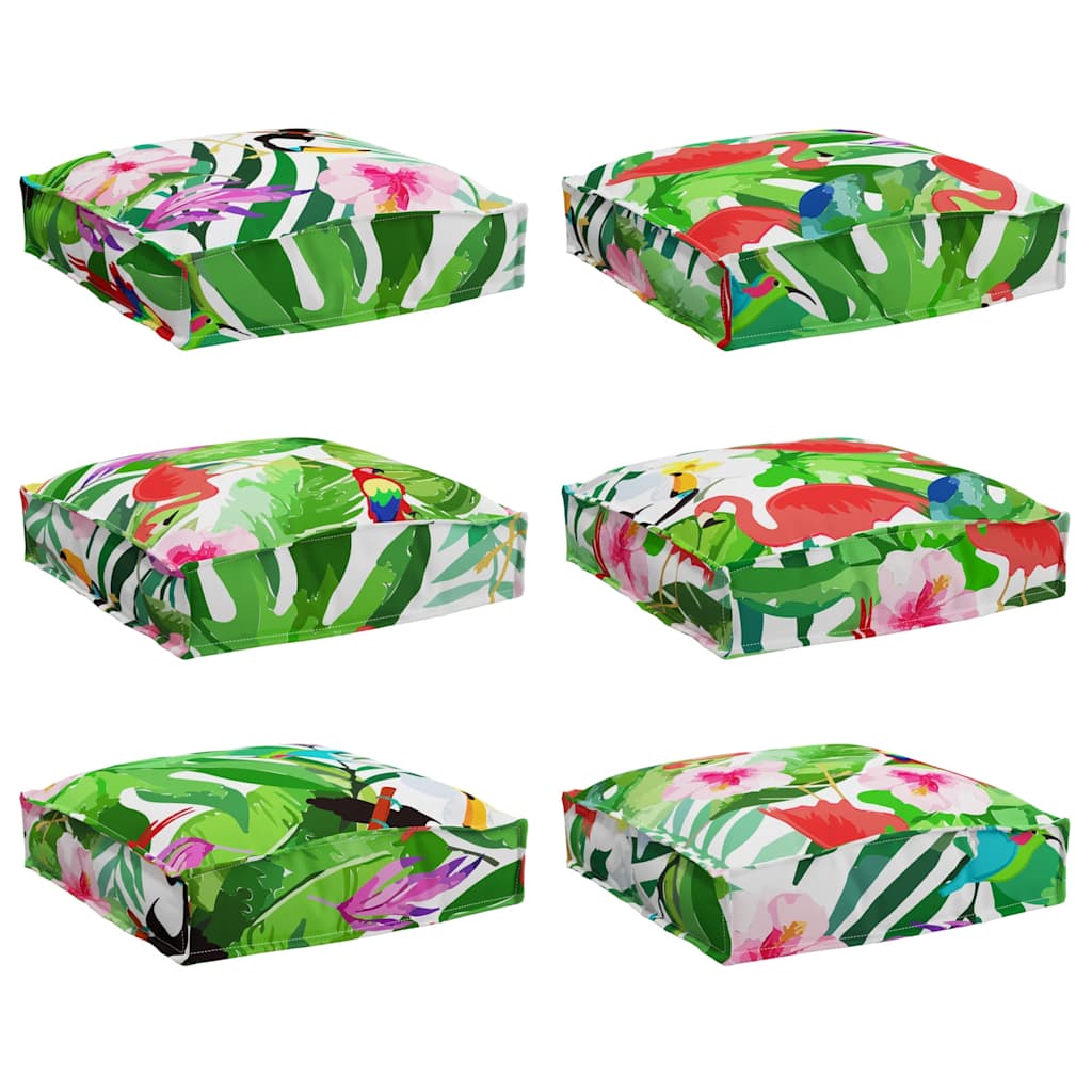 Vidaxx coussin fleurs 6 pcs multicolore 40 x 40 x 8 cm tissu oxford