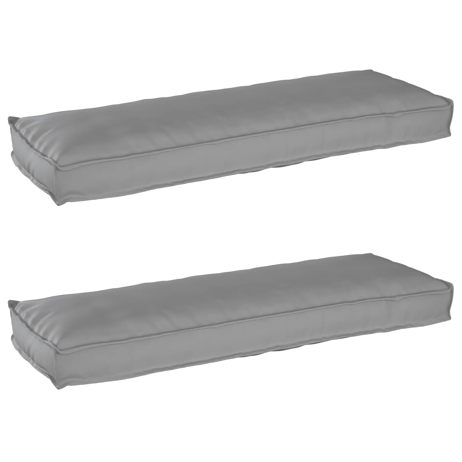 VidaXL ensemble de coussins de palette 2 pcs gris 120 x 40 x 8 cm tissu oxford