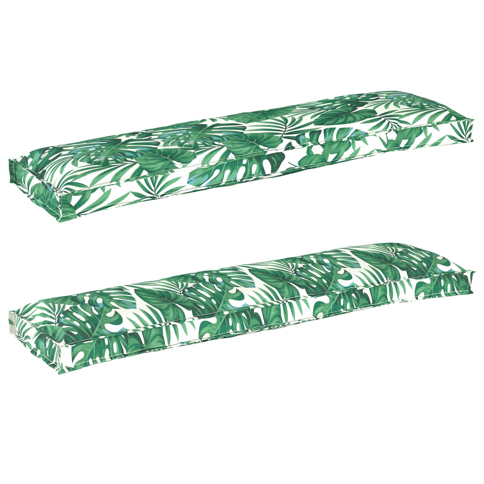 VidaXL ensemble de coussins de palette 2 pcs motif feuille 150 x 40 x 8 cm tissu oxford