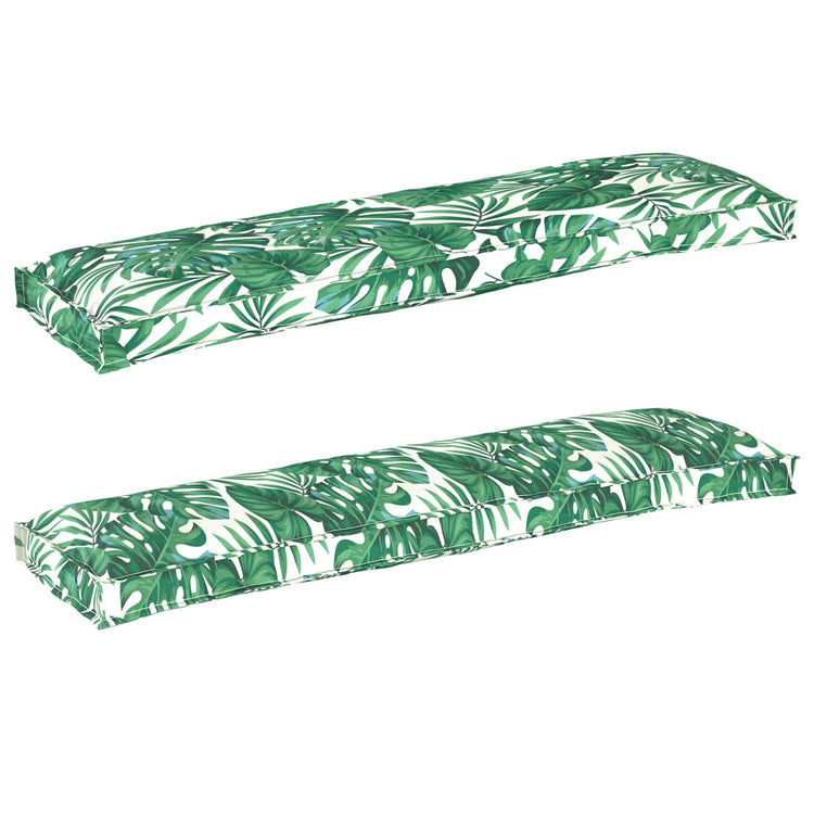 VidaXL ensemble de coussins de palette 2 pcs motif feuille 150 x 40 x 8 cm tissu oxford