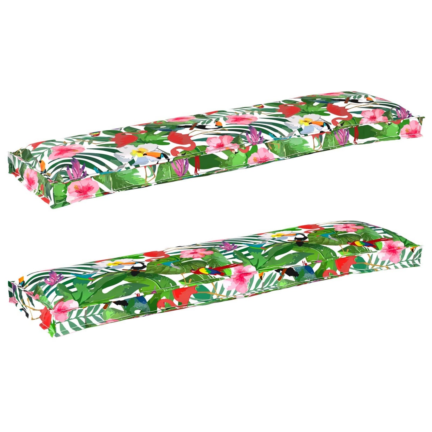 VidaXL ensemble de coussins de palette 2 pcs jungle tropicale 150 x 40 x 8 cm