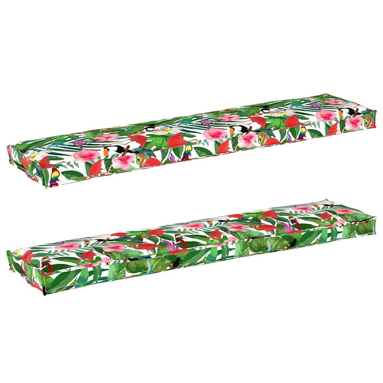 VidaXL ensemble de coussins de palette 2 pcs jungle tropicale 180 x 40 x 8 cm