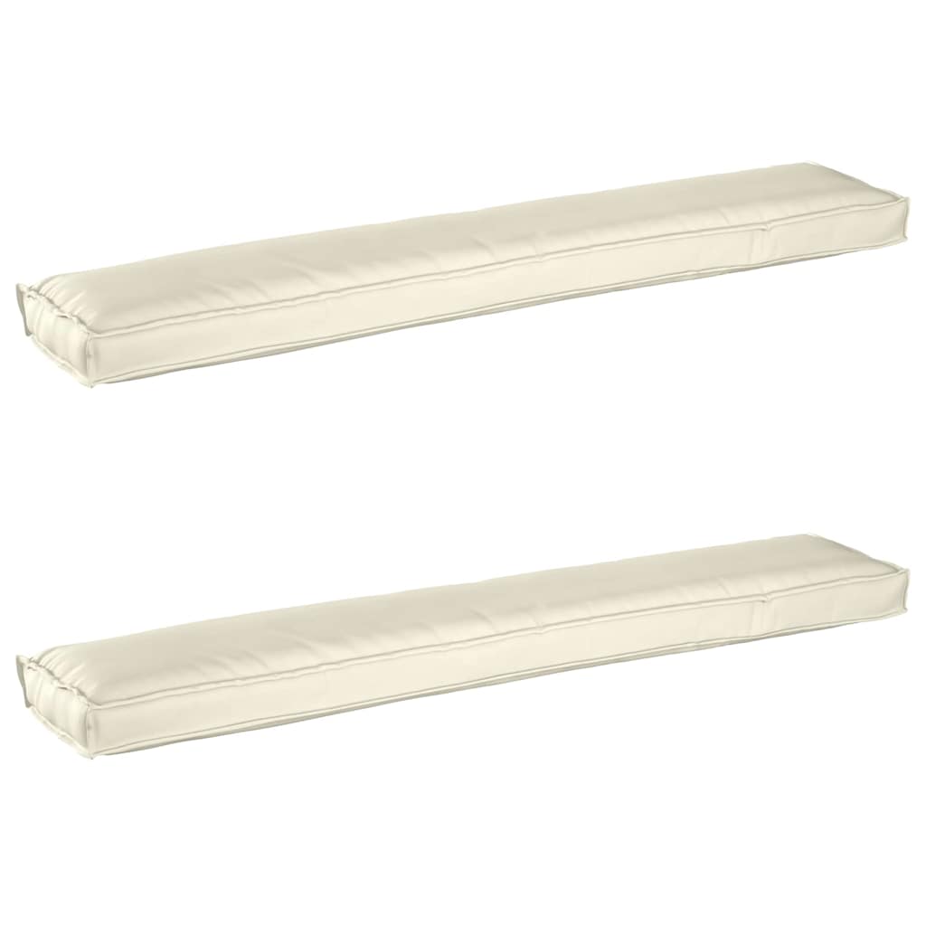 VidaXL ensemble de coussins de palette 2 pcs crème 200 x 40 x 8 cm tissu oxford