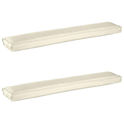 VidaXL ensemble de coussins de palette 2 pcs crème 200 x 40 x 8 cm tissu oxford