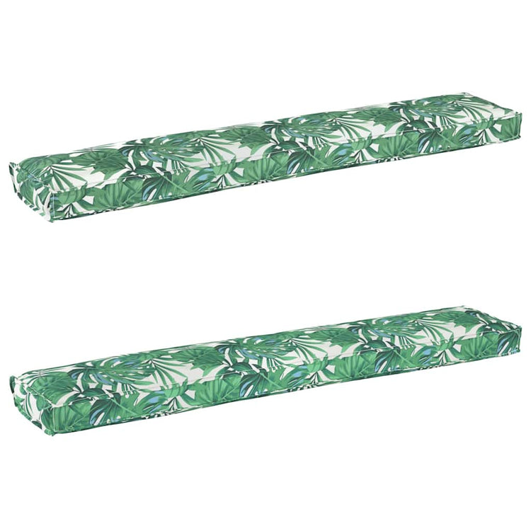 VidaXL ensemble de coussins de palette 2 pcs motif feuille 200 x 40 x 8 cm tissu oxford