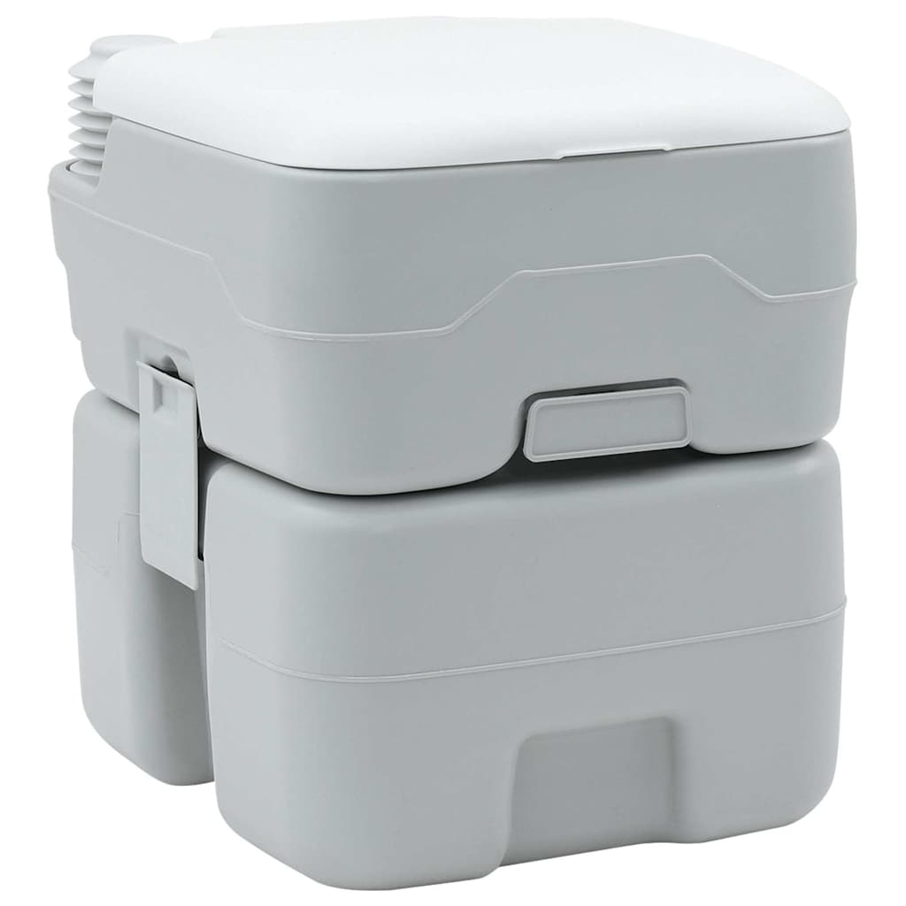 Vidaxl toilettes de camping gris et blanc 41,5 x 36,5 x 42 cm polyéthylène