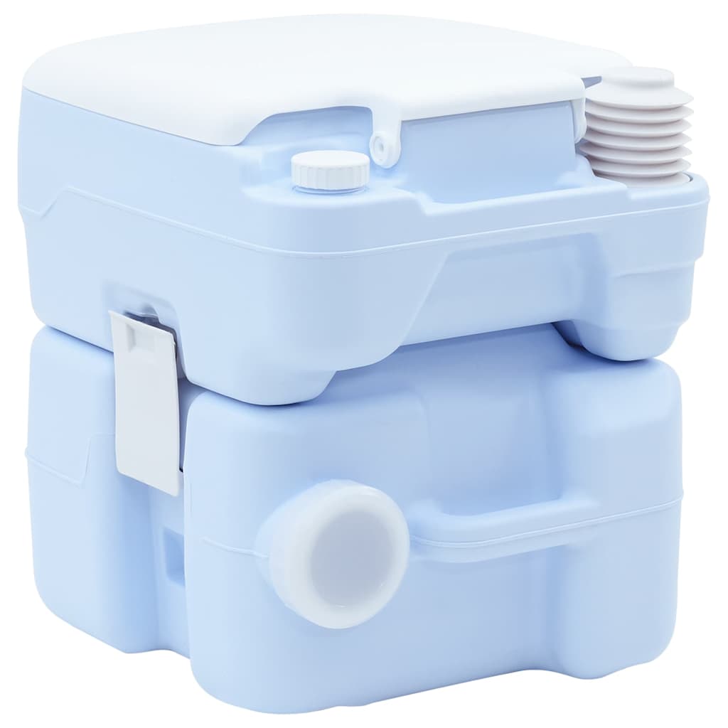 Vidaxl toilettes de camping bleu clair et blanc 41,5 x 36,5 x 42 cm polyéthylène