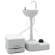 VidaXL ensemble de toilettes de camping 2 pcs gris et blanc