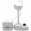 VidaXL ensemble de toilettes de camping 2 pcs gris et blanc