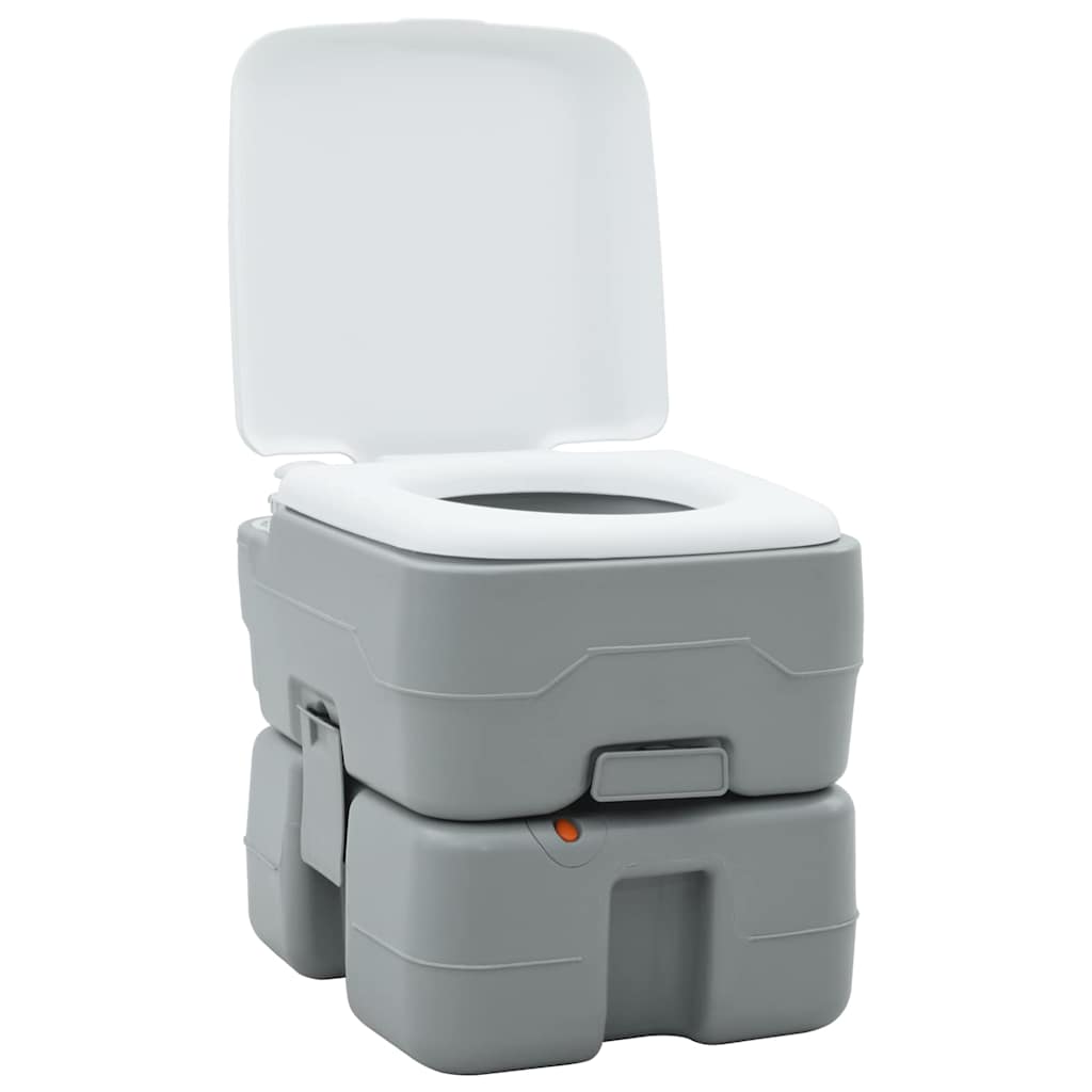 Vidaxl toilettes de camping gris et blanc 41,5 x 36,5 x 37,5 cm polyéthylène
