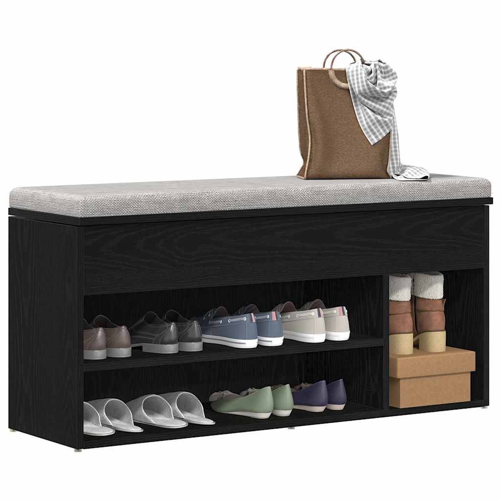 Vidaxx banc à chaussures 102x30,5x45 cm aggloméré chêne noir