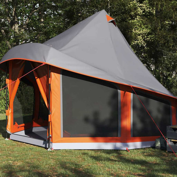 Vidaxx tente tipi familiale tipi gris et orange 404 x 370 x 270 cm