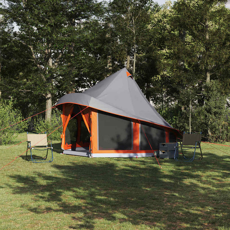 Vidaxx tente tipi familiale tipi gris et orange 404 x 370 x 270 cm