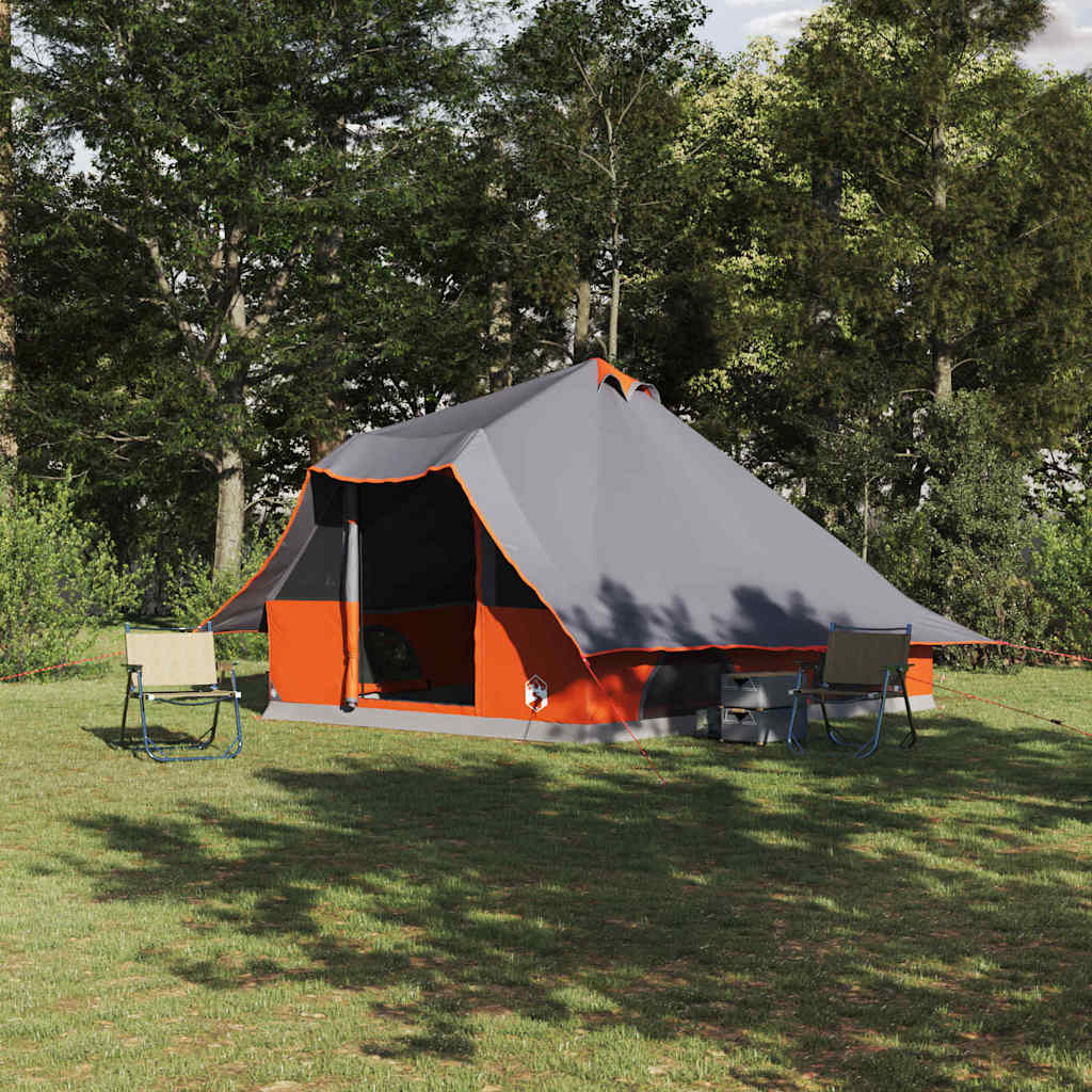 Tente tipi Vidaxx avec toit gris et orange 358 x 296 x 258 cm taffetas