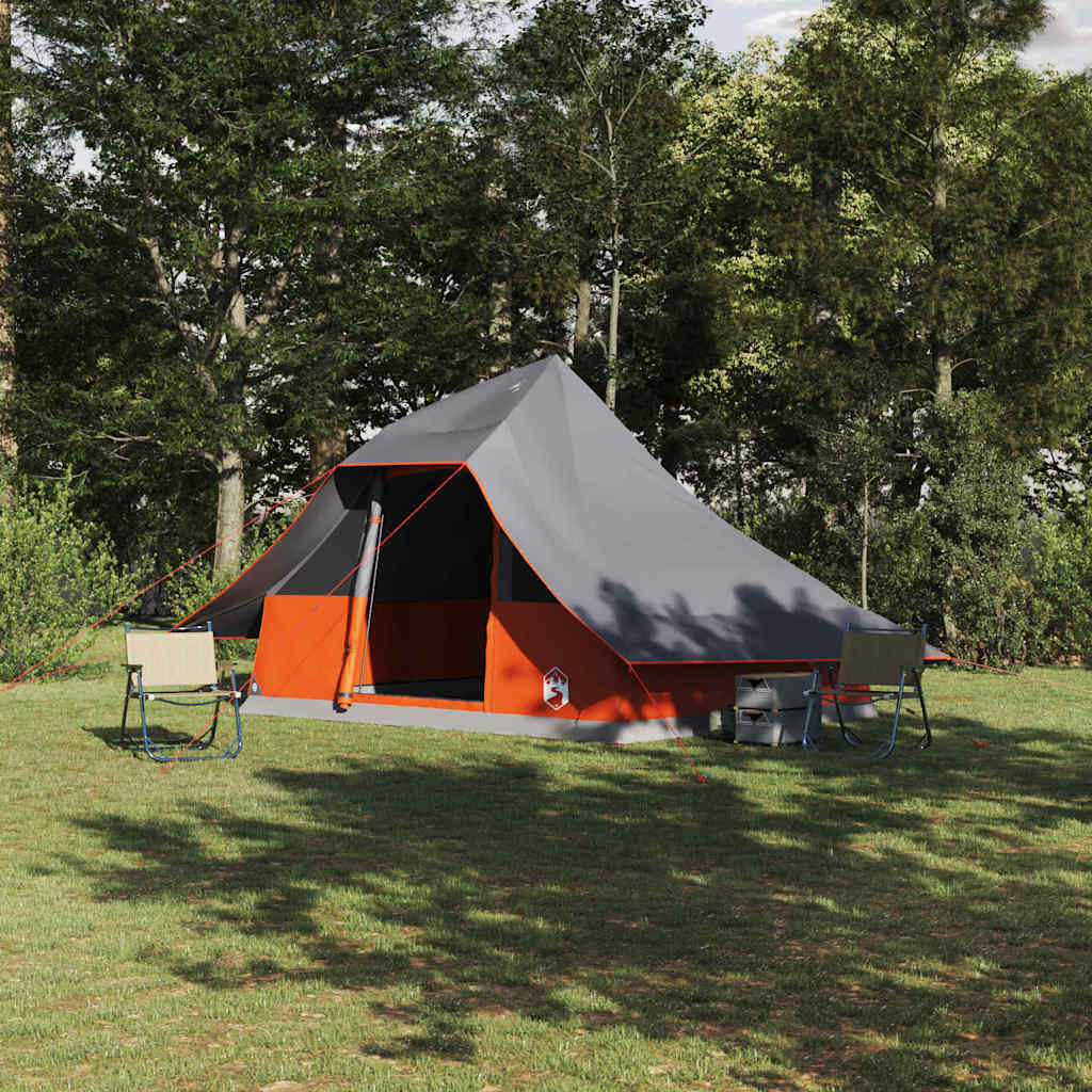 Tente tipi Vidaxx avec toit gris et orange 364 x 281 x 257 cm taffetas