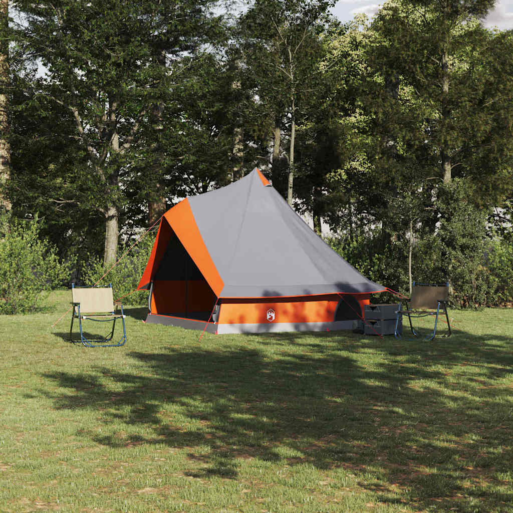 Vidaxx tente tipi familiale tipi gris et orange 400 x 346 x 250 cm