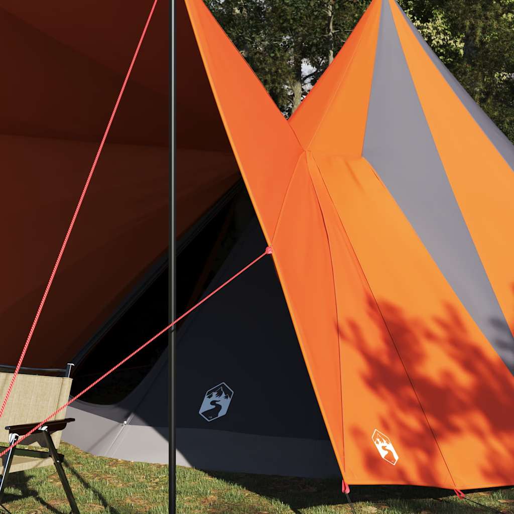 Vidaxx tente tipi familiale tipi gris et orange 510 x 690 x 330 cm