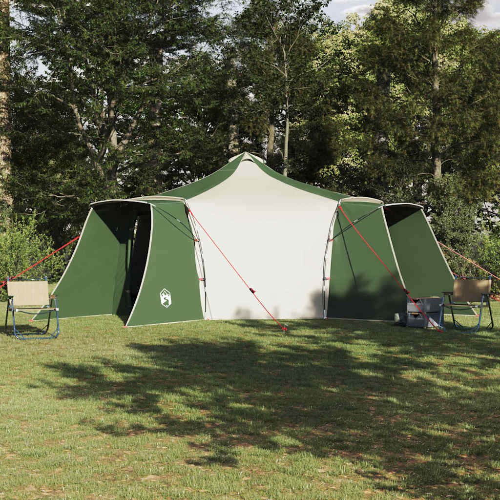 Tente tipi Vidaxx avec toit tissu vert et beige 492 x 492 x 275 cm