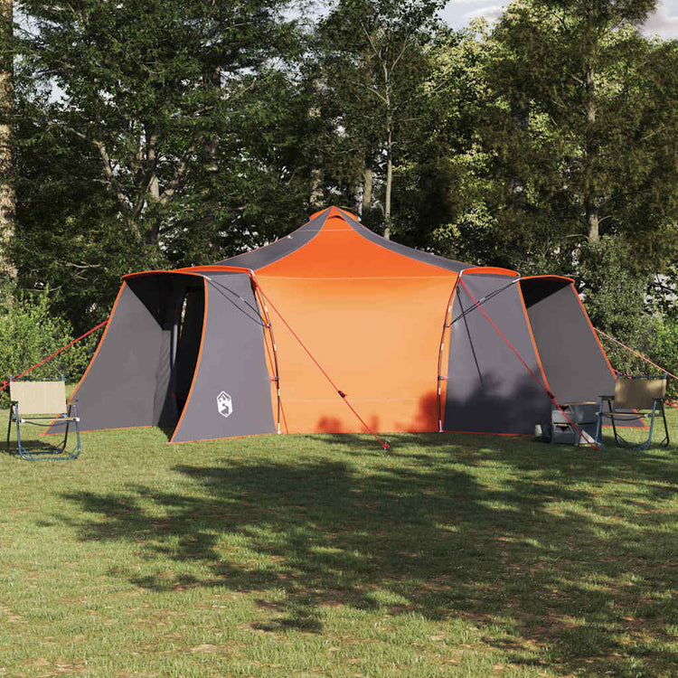 Tente tipi Vidaxx avec toit gris et orange 492 x 492 x 275 cm tissu