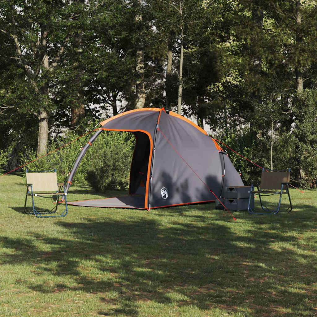 Tente Vidaxx gris et orange 370 x 230 x 185 cm polyester et fibre de verre