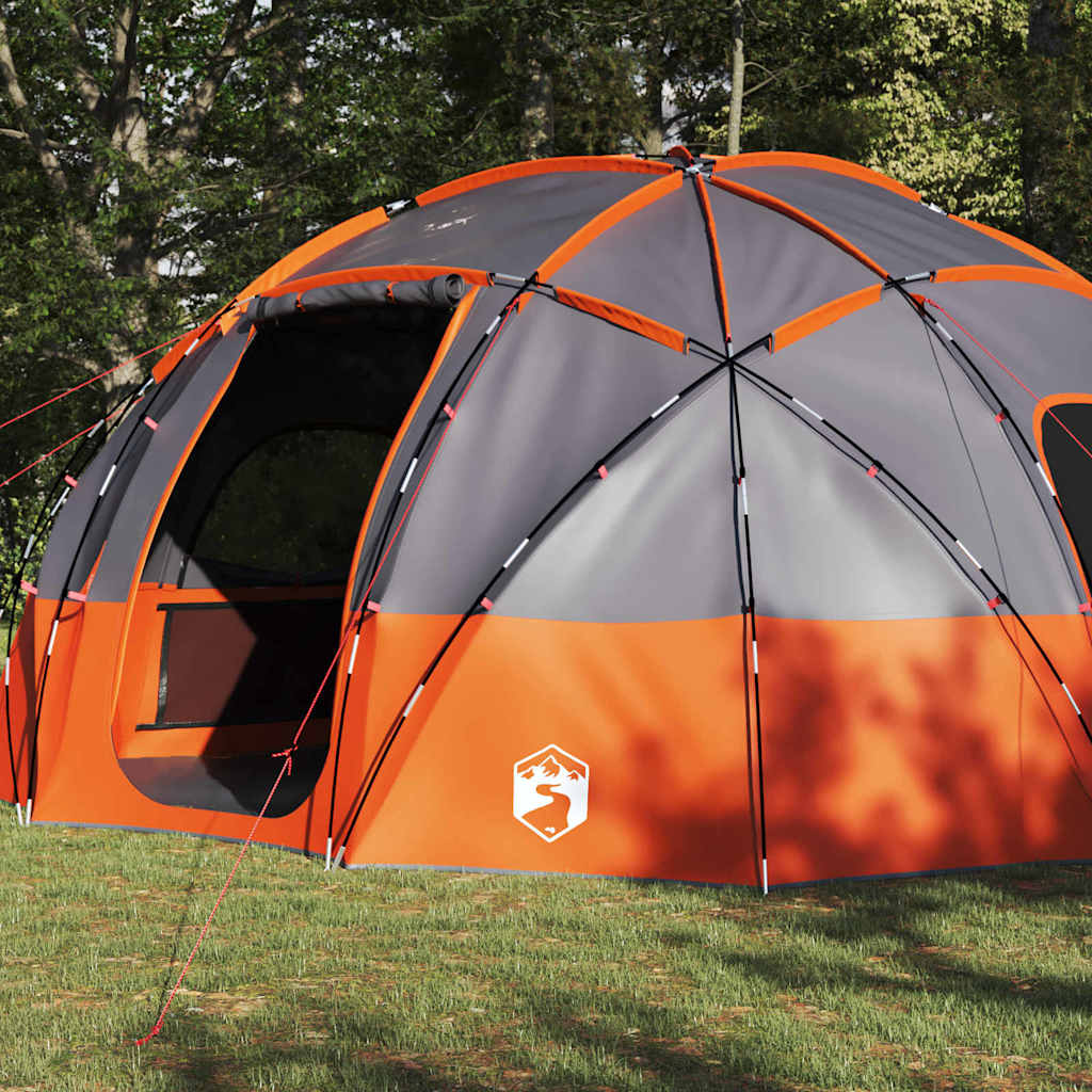 VidaXL tente de camping gris et orange 475 x 475 x 235 cm polyester
